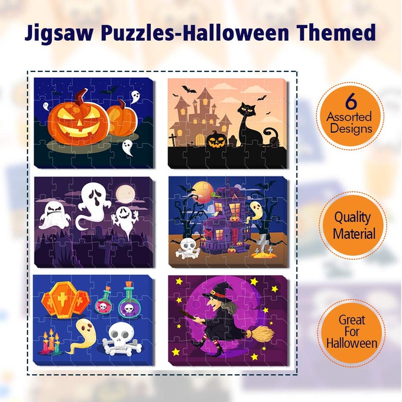KiDEPOCH Halloween Puzzles Set of 6 Designs - 36 Pack, 24-Piece, 5.5 x 7.3 inches, Multicolor, Cardboard & Paper, Jigsaw, For Kids & Adults, Indoor & Classroom, Family Game Night & Party Favors - Image 2